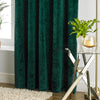Paoletti Verona Crushed Velvet Ready Made Eyelet Curtains Emerald