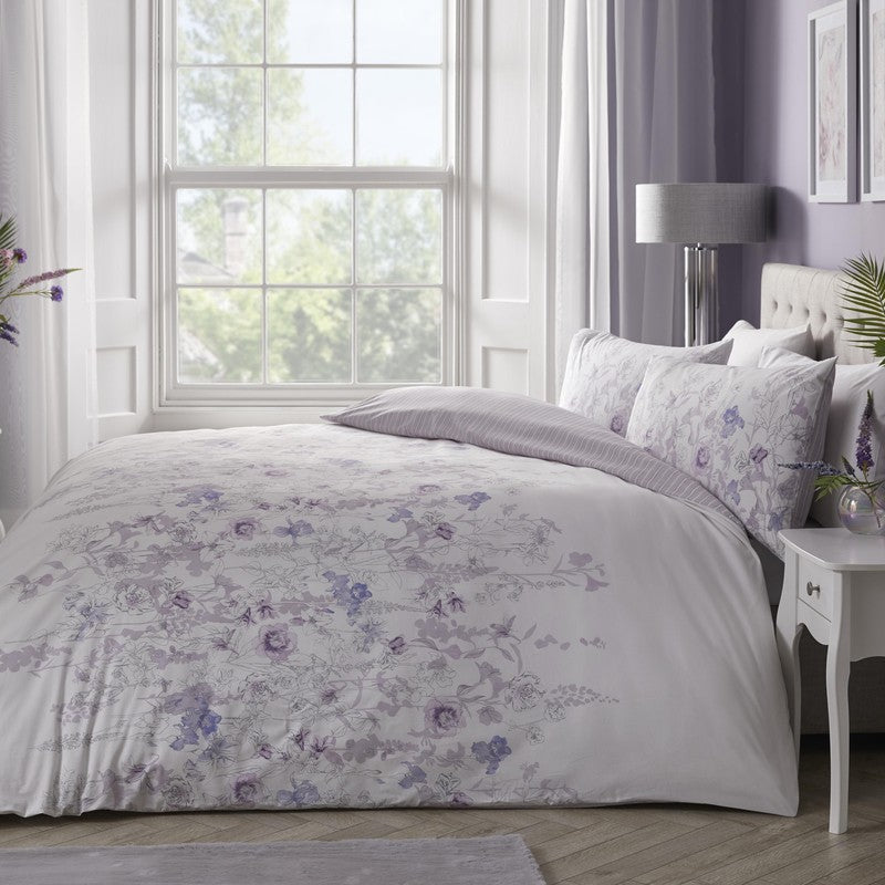 Violet Flower Bedding Set Mauve