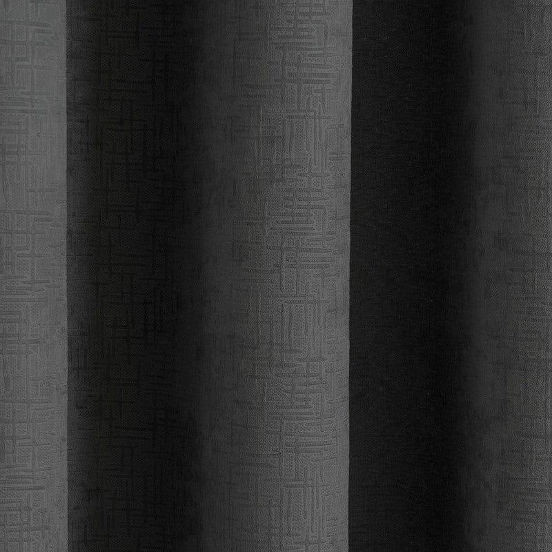 Vogue Thermal Blockout Ready Made Eyelet Curtains Black