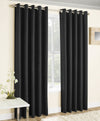 Vogue Thermal Blockout Ready Made Eyelet Curtains Black