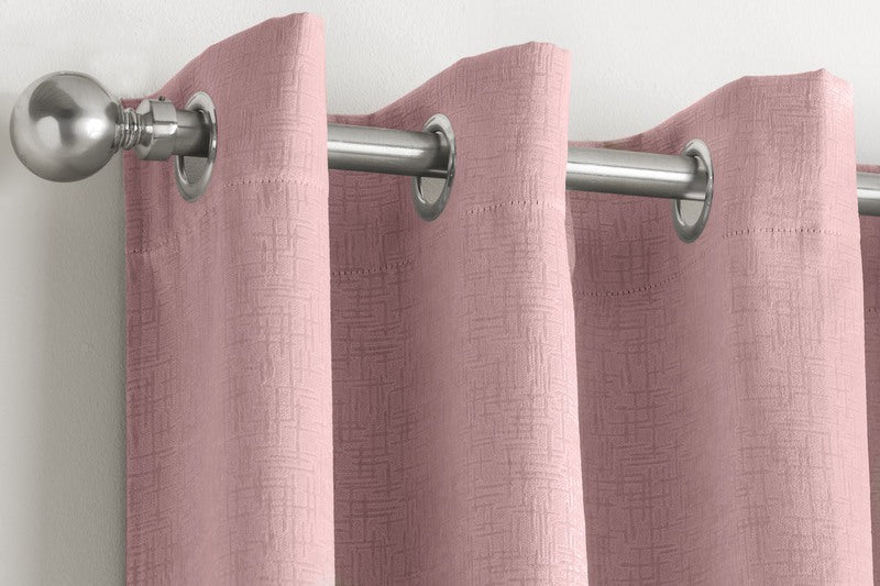 Vogue Thermal Blockout Ready Made Eyelet Curtains Blush