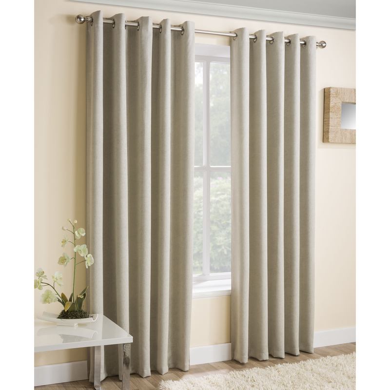 Terrys Fabrics - Winter Sale up to 90% Off 3 Vogue Thermal Blockout Ready Made Eyelet Curtains Cream