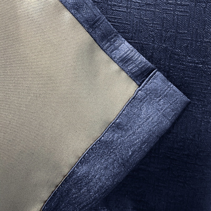 Vogue Thermal Blockout Ready Made Eyelet Curtains Navy