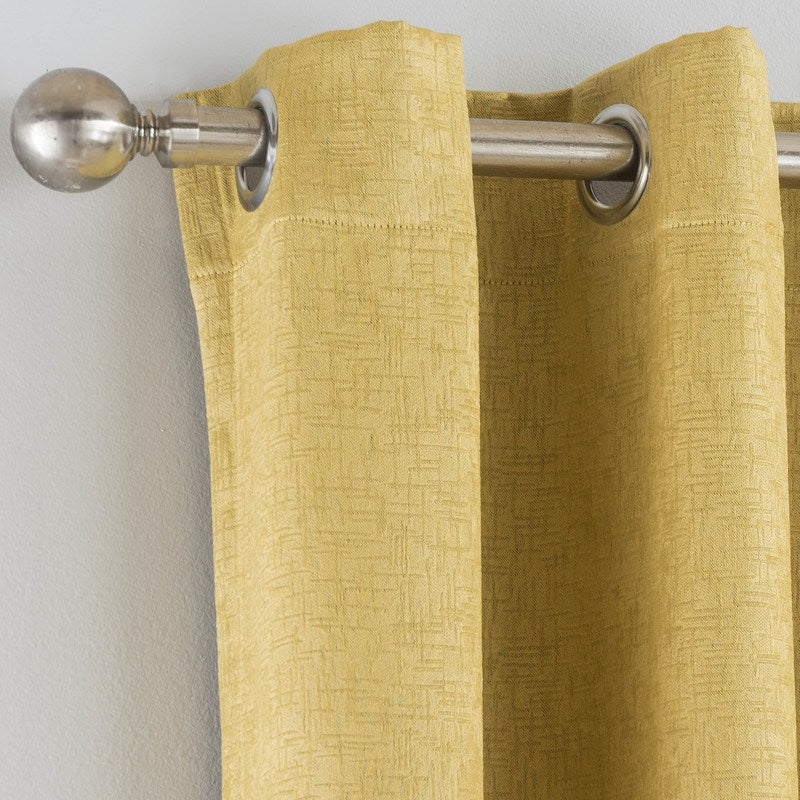 Vogue Thermal Blockout Ready Made Eyelet Curtains Ochre