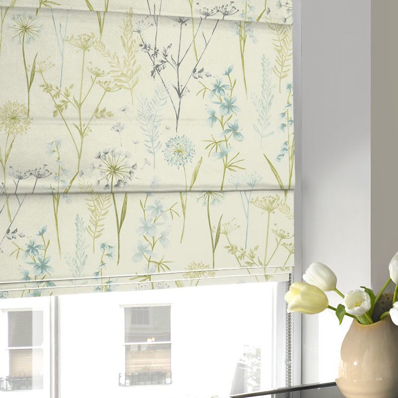 Wild Flower Made to Measure Roman Blind Teal