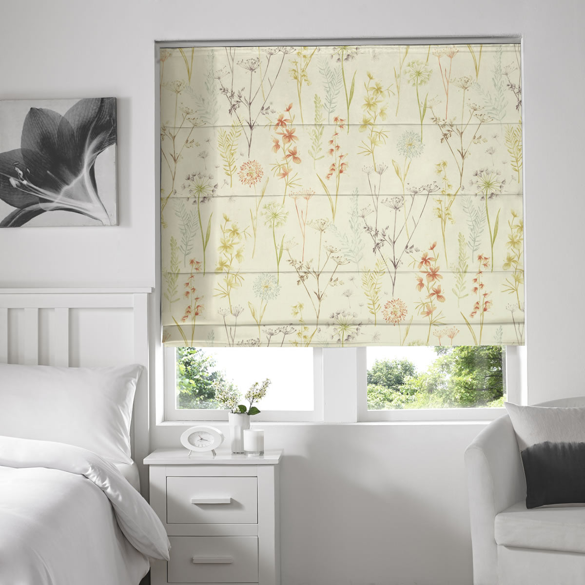 Wild Flower Made to Measure Roman Blind Terracotta