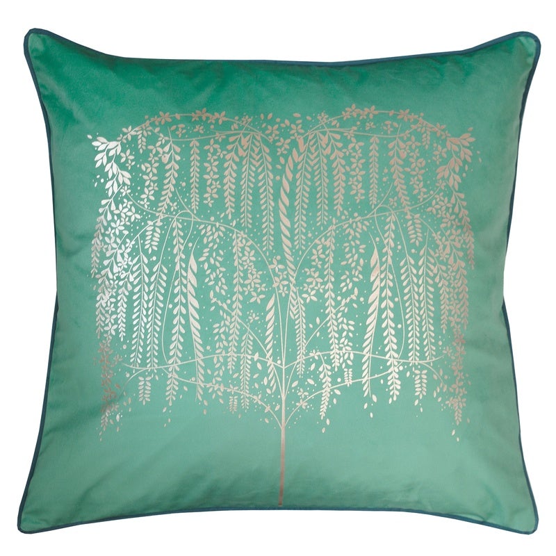 Sara Miller Willow Tree Filled Cushion 50cm x 50cm Green