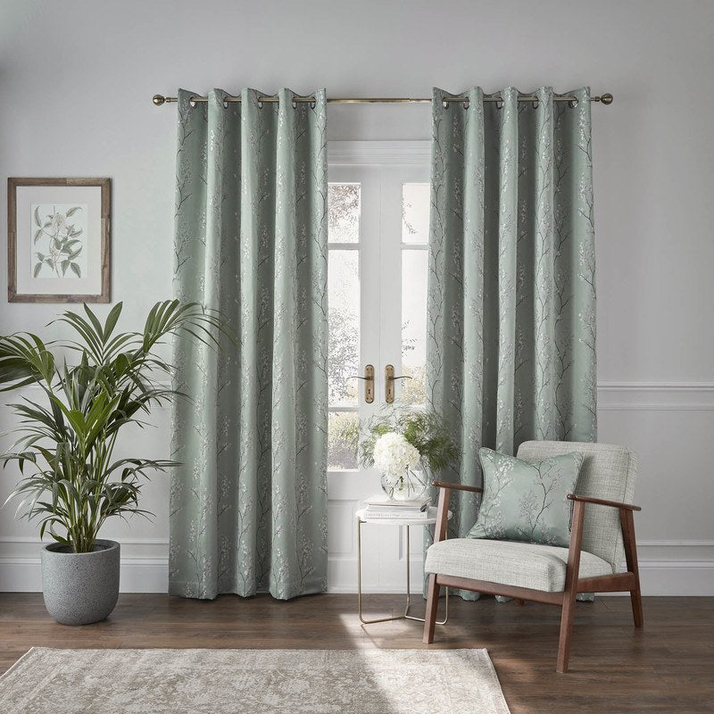 Spa Wilstone Blackout Ready Made Eyelet Curtains Terrys