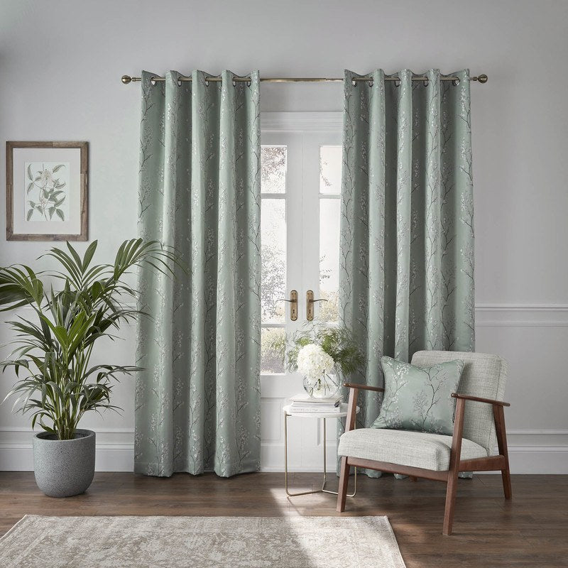 Wilstone Ready Made Eyelet Blackout Curtains Spa