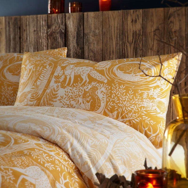 Furn Winter Woods Duvet Cover Bedding Set Ochre