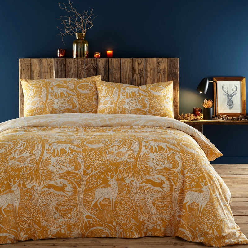 Furn Winter Woods Duvet Cover Bedding Set Ochre