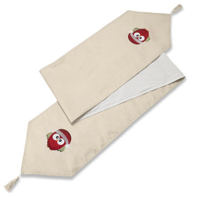 Christmas Owl Embroidered Christmas Table Runner Cream