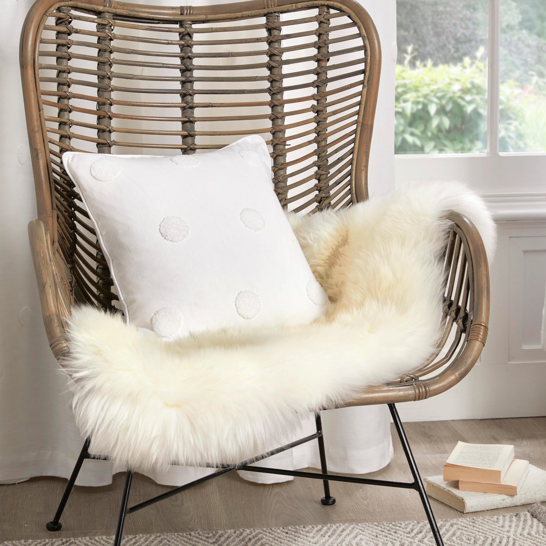 Appletree Zara Filled Cushion 43cm x 43cm White