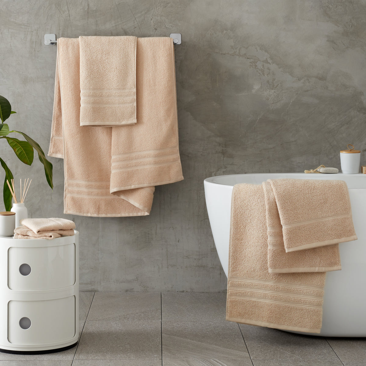 Catherine Lansfield Zero Twist Six Towel Bale Natural