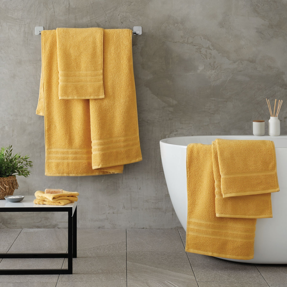 Catherine Lansfield Zero Twist Six Towel Bale Ochre