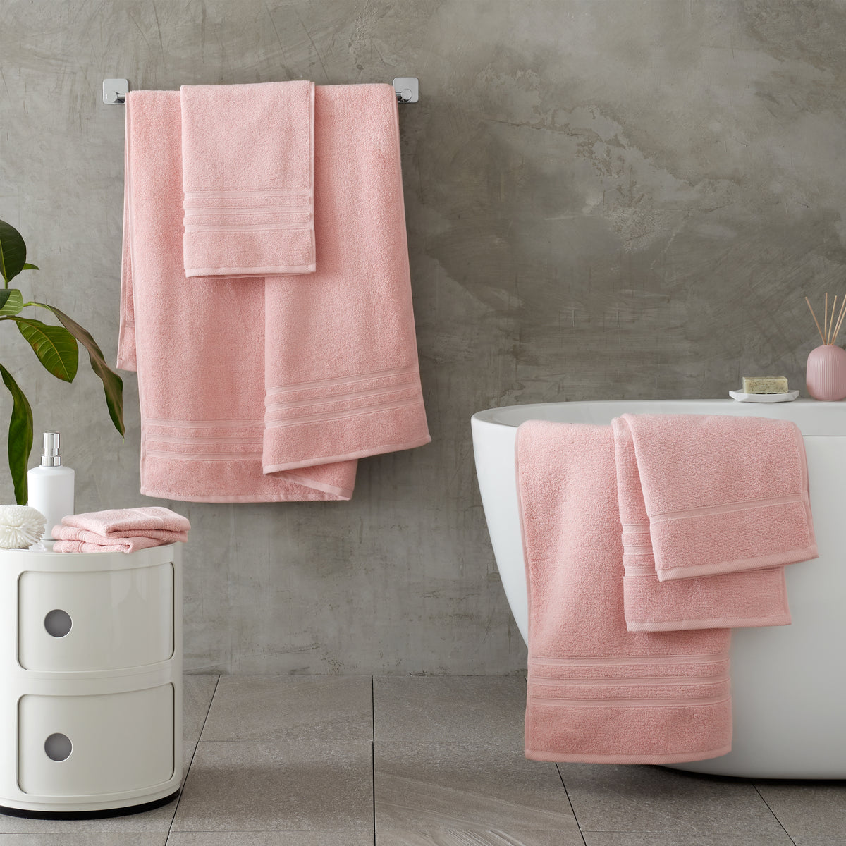 Catherine Lansfield Zero Twist Six Towel Bale Pink
