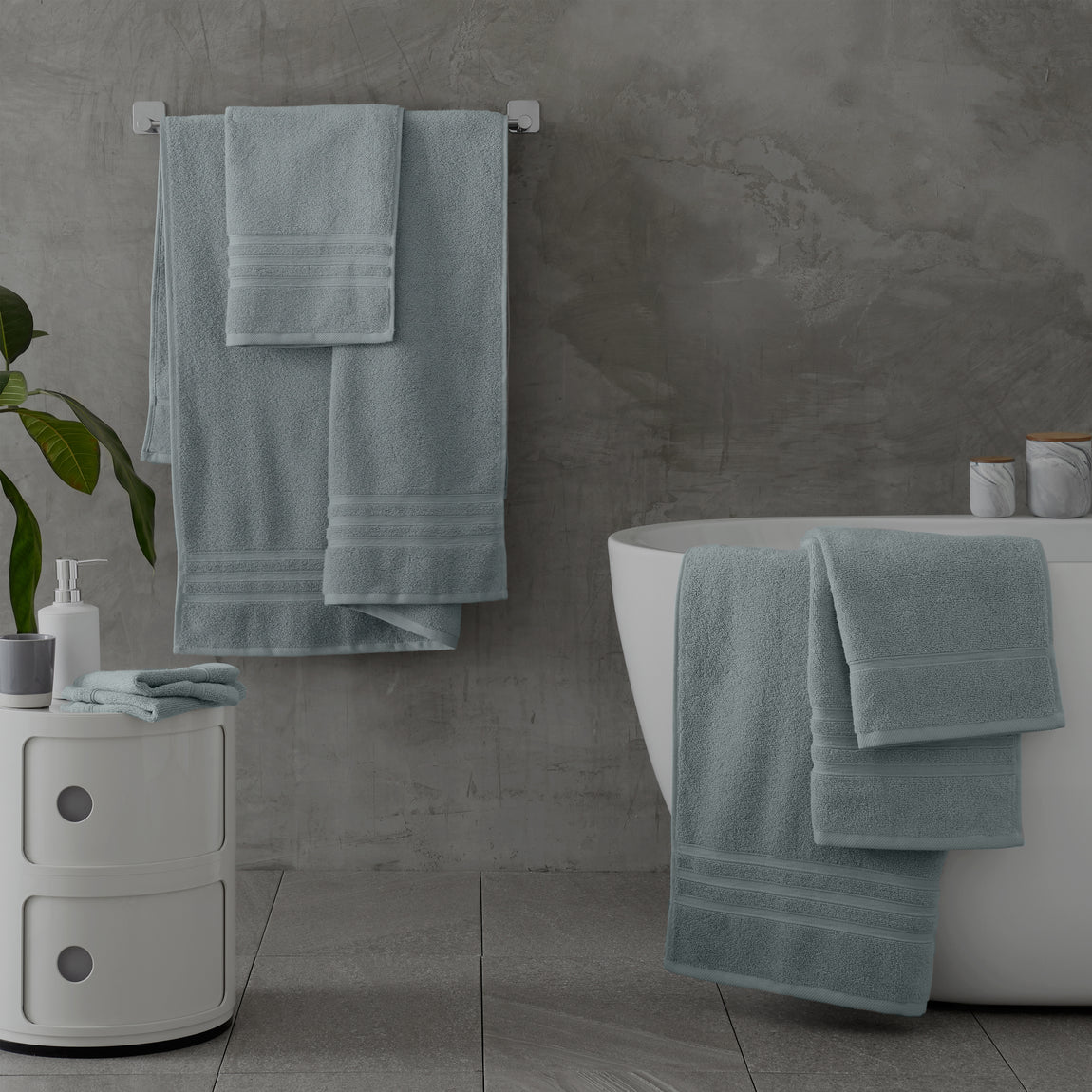 Catherine Lansfield Zero Twist Six Towel Bale Sage Green