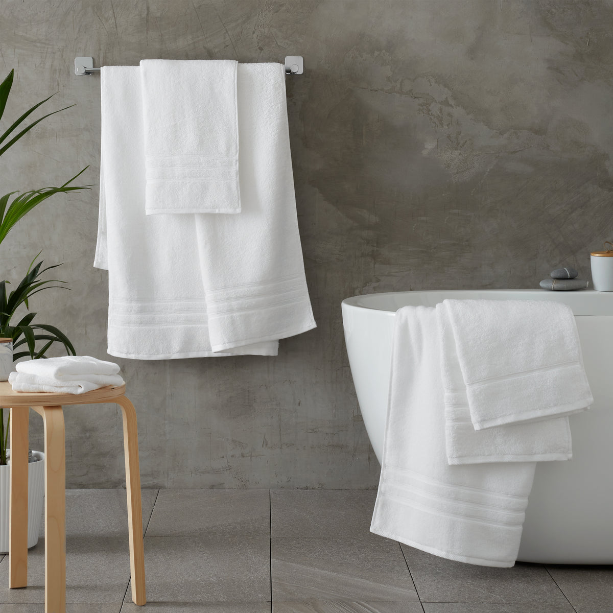 Catherine Lansfield Zero Twist Six Towel Bale White